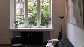 Télévision, lecteur de DVD, livres, chaîne hi-fi