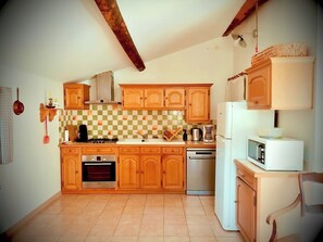 Fridge, microwave, oven, stovetop - Country holiday home - ALZON (Alzon)