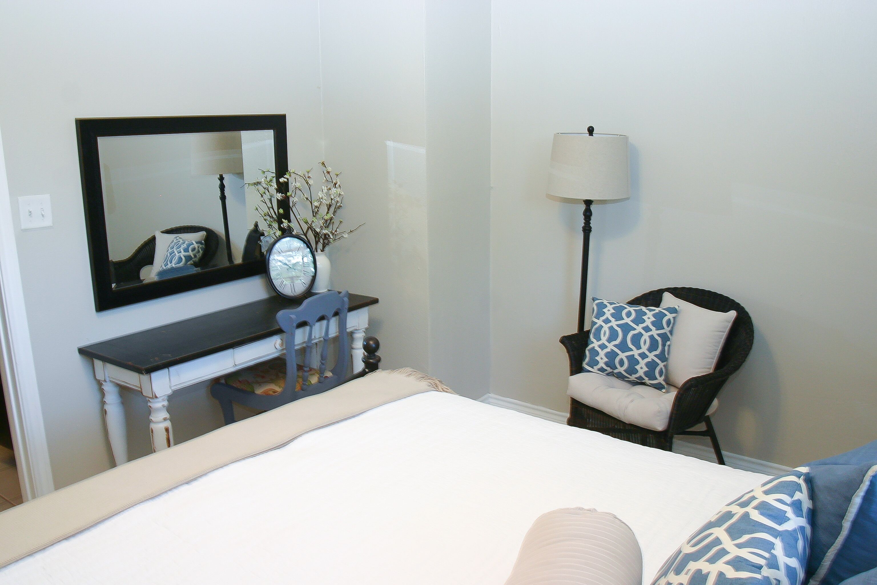 1 bedroom, desk, iron/ironing board, travel crib