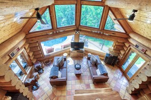 TV, fireplace, foosball - Waterfront Log Lodge w/ Pool, Hot Tub & Sleeps 15 (Burnet)