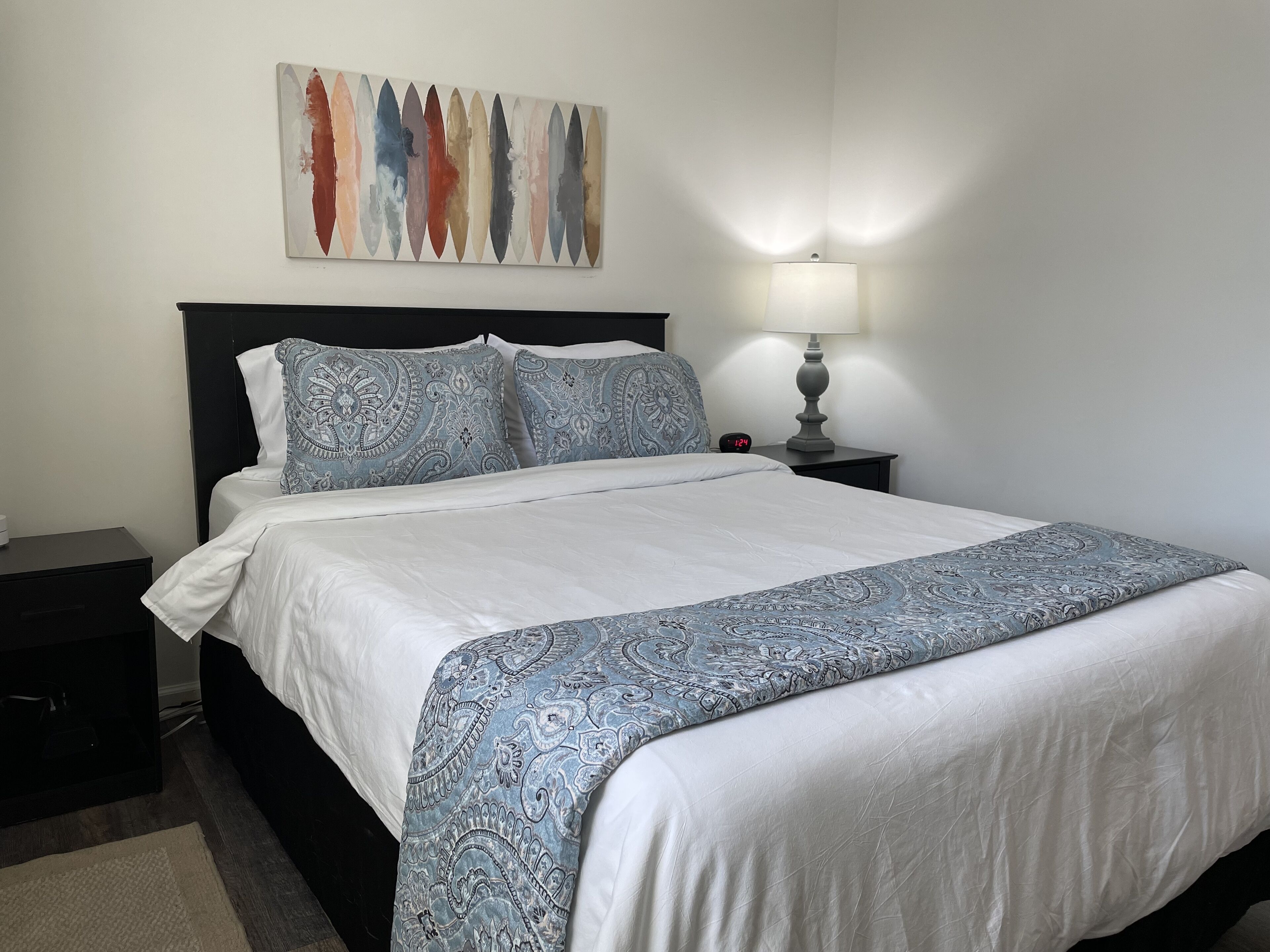 2 bedrooms, memory-foam beds, iron/ironing board, WiFi