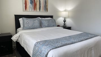 2 bedrooms, memory-foam beds, iron/ironing board, WiFi