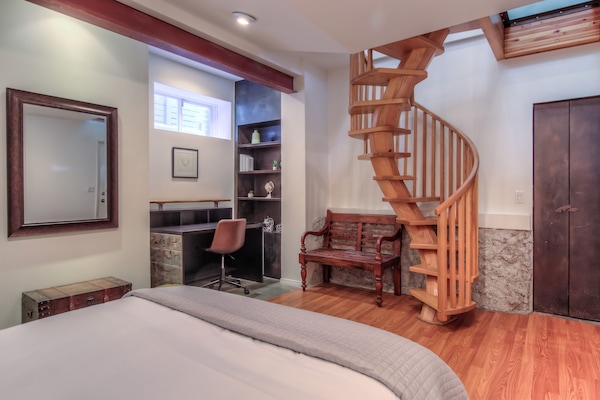 In the lower level you'll find an office area. We have high-speed WiFi.
