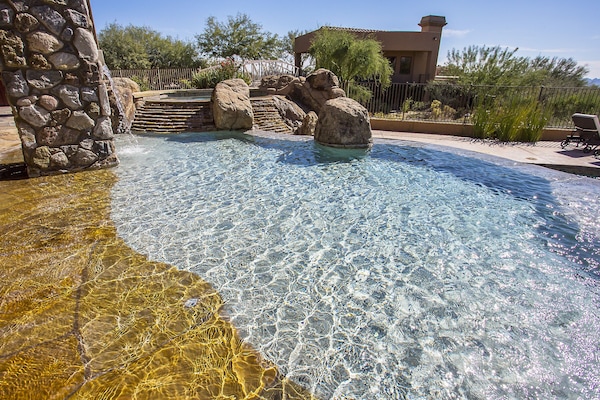 The pool is not heated, only the spa is heated. The pool is very private.