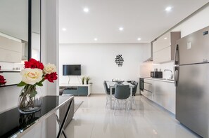 Design Apartment, 2 Bedrooms, City View | Living area | Flat-screen TV - Best Location New Apt Full Amenities (Jerusalem)