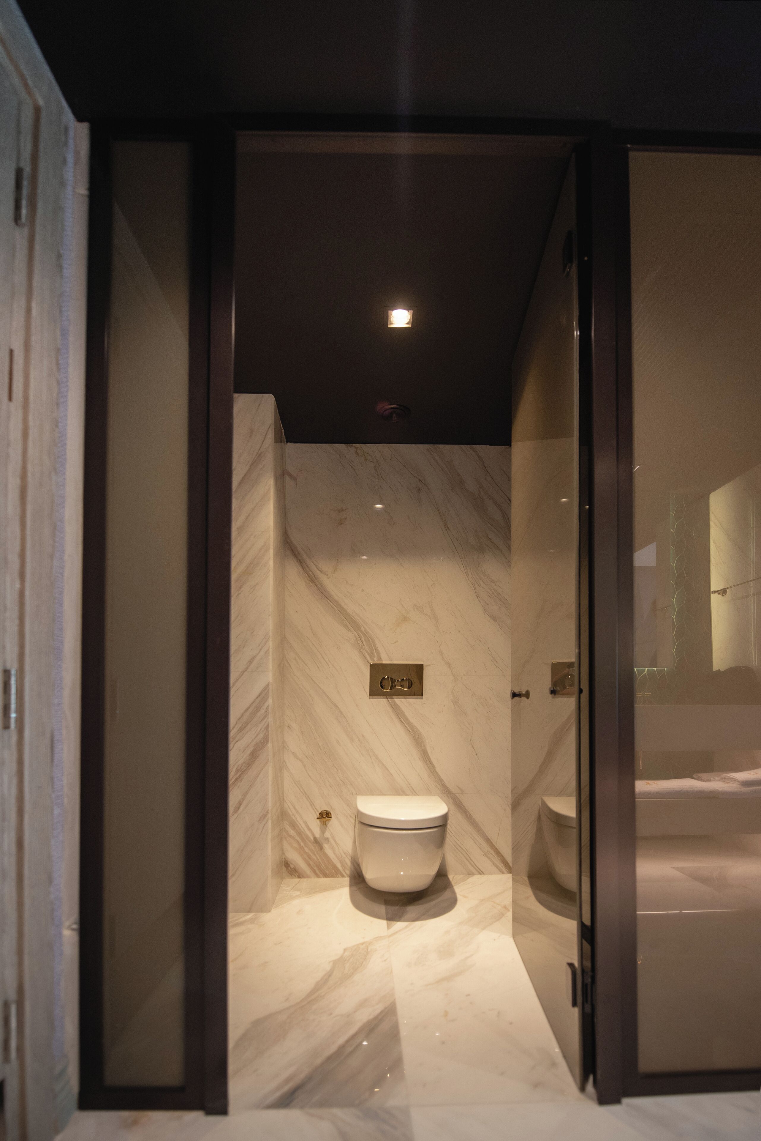 shower, rainfall showerhead, designer toiletries, hair dryer