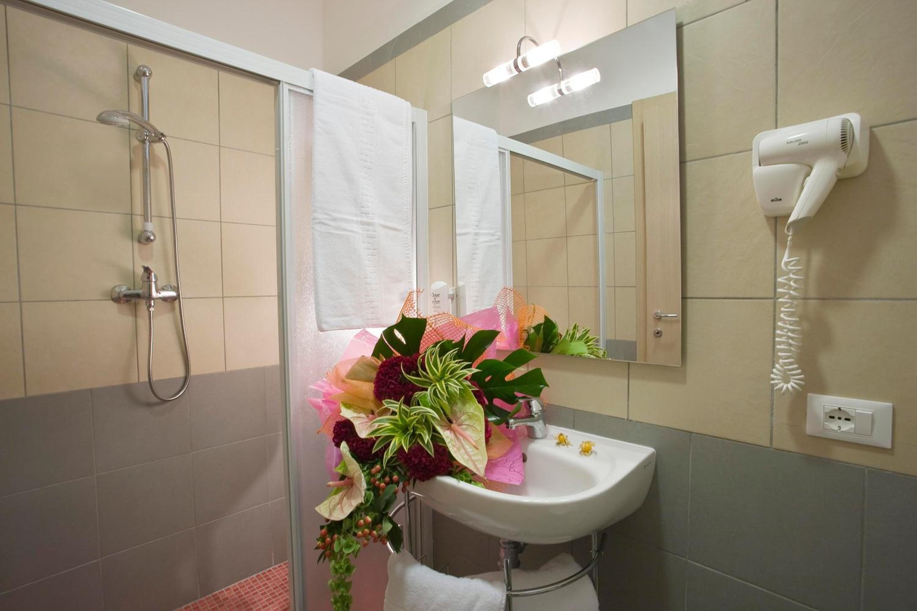 shower, rainfall showerhead, hair dryer, bidet