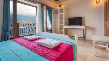 Kamar Standar, pemandangan laut | Minibar, brankas, Wi-Fi gratis, dan seprai linen