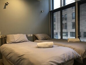 Standardværelse med 2 enkeltsenge - 2 enkeltsenge - ikke-ryger - byudsigt | Lydisolering, strygejern/strygebræt, gratis Wi-Fi, sengetøj