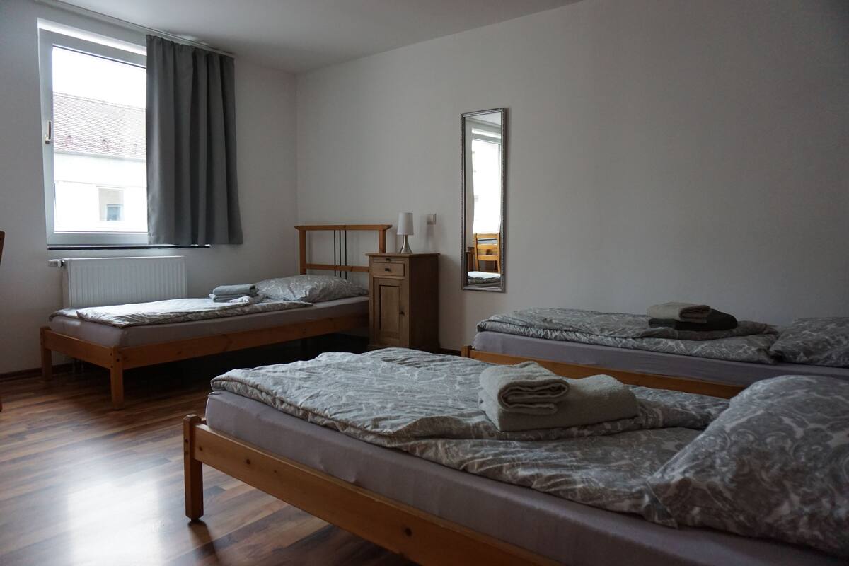 Blackout curtains, soundproofing, free WiFi, bed sheets