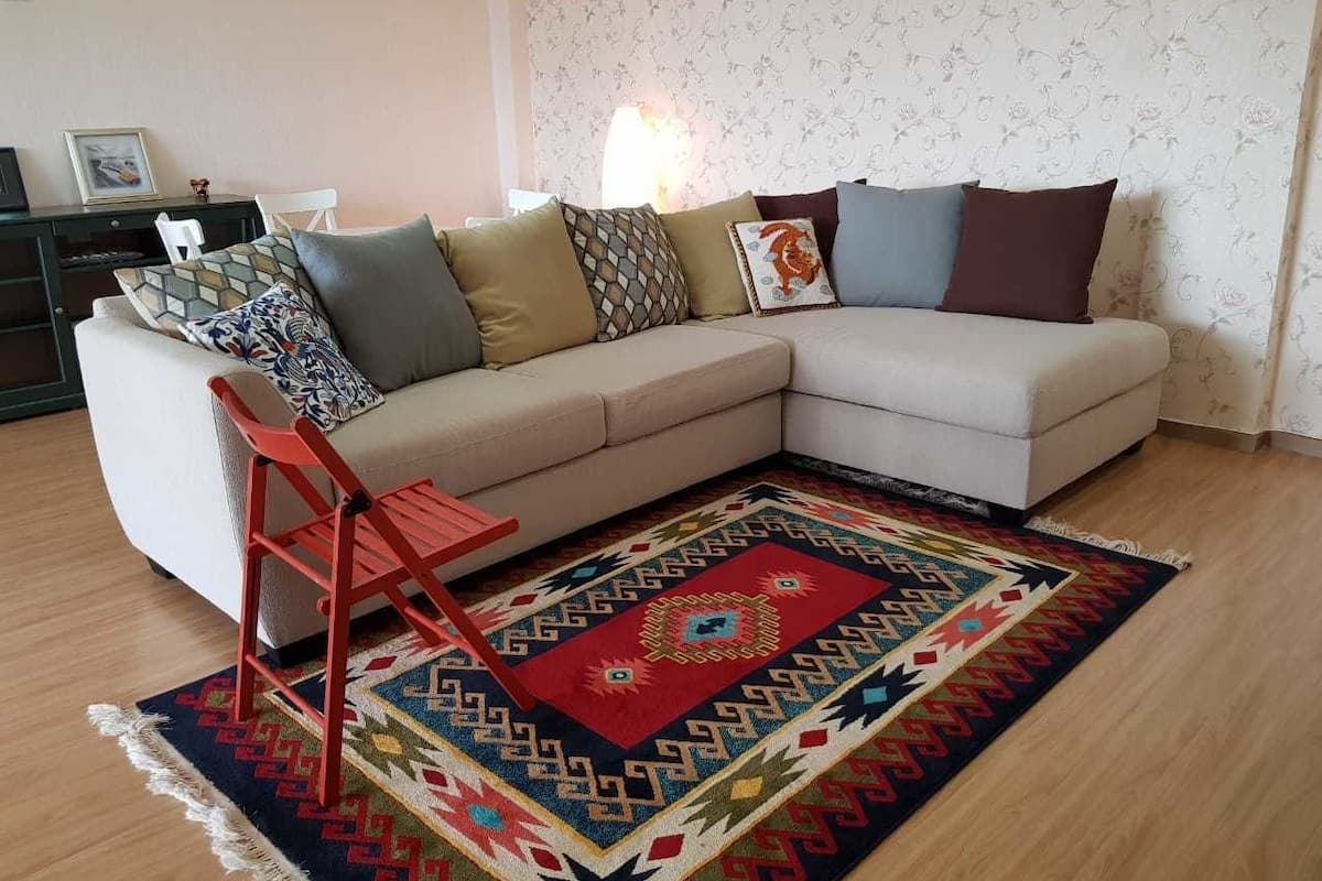 Appartement luxueux, 2 chambres, non-fumeur, vue sur la ville | Salle de séjour