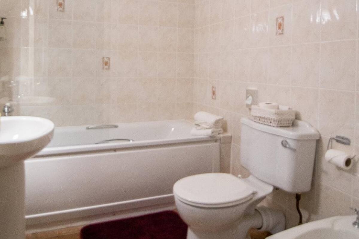 free toiletries, hair dryer, towels