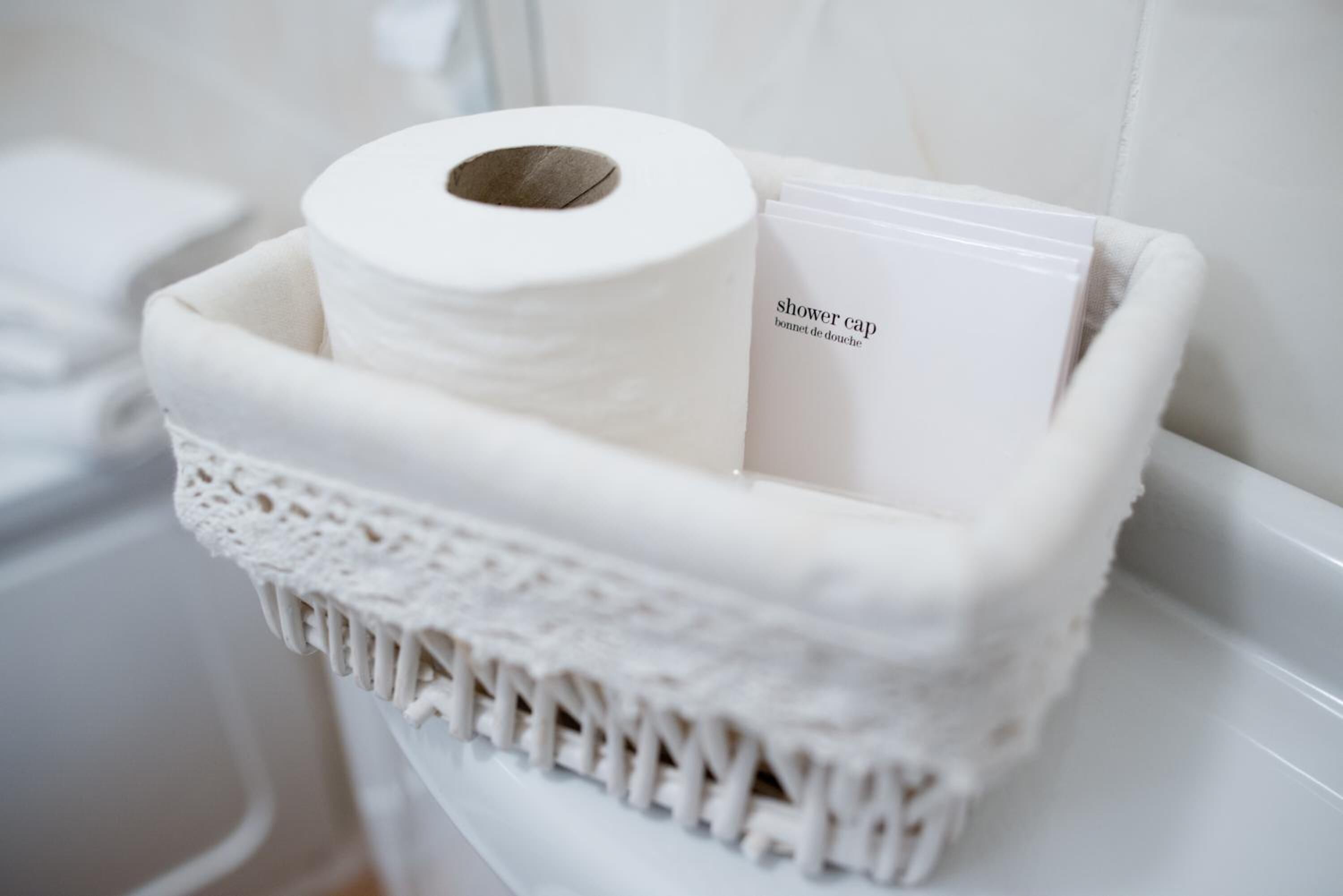 free toiletries, hair dryer, towels