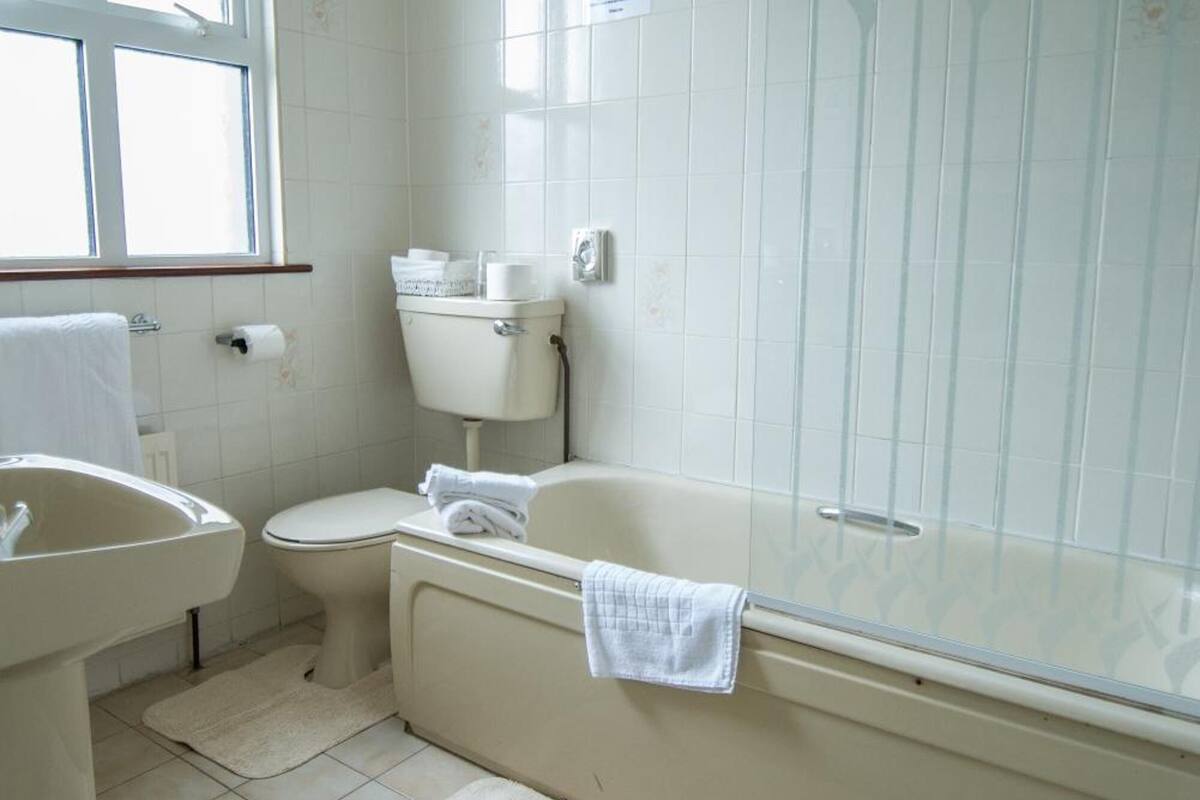 free toiletries, hair dryer, towels