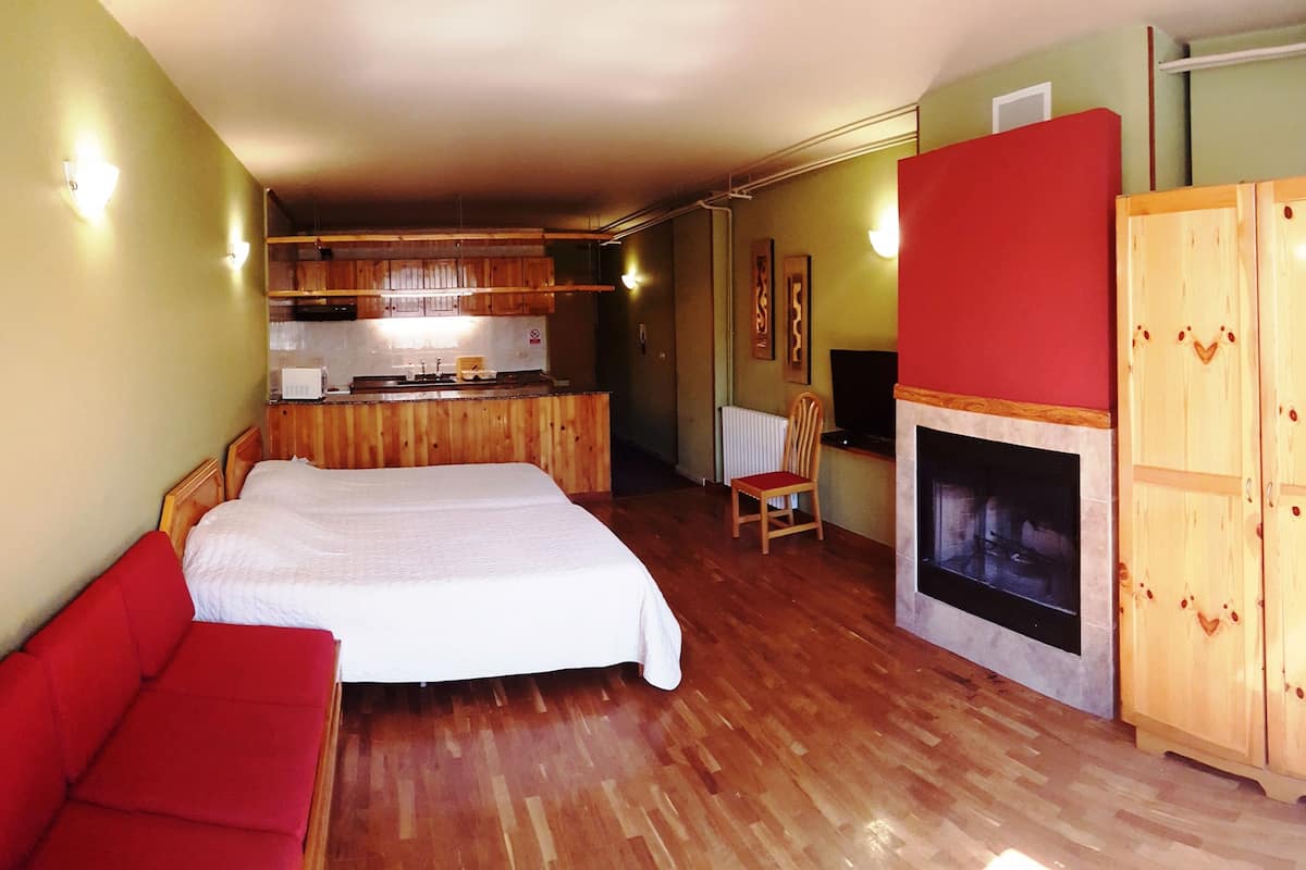 Estudio, 1 cama Queen size, vista a la montaña | Cortinas blackout, insonorización y wifi gratis