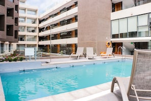 Indoor pool, seasonal outdoor pool