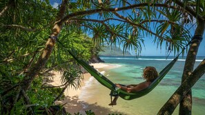 Sun-loungers, beach towels