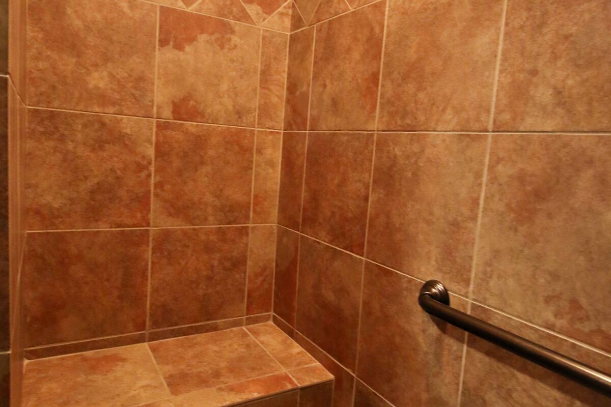 standard room, 1 king bed, accessible, non smoking | bathroom | free toiletries, hair dryer, towels, soap