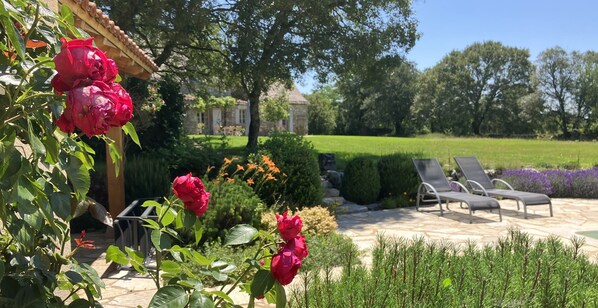 Terrace/patio - 19th century house of charm and character in the absolute calm countryside. (Espagnac-Sainte-Eulalie)