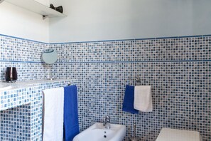 Shower, bidet - Medieval village flat, second floor with Wi-Fi & aircon (Compignano)