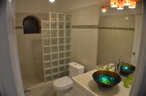 Shower, hair dryer, towels, soap - Sweet Jewel Apartments in Silver Sands!! - The Frangipani Apartment  (Silver Sands)