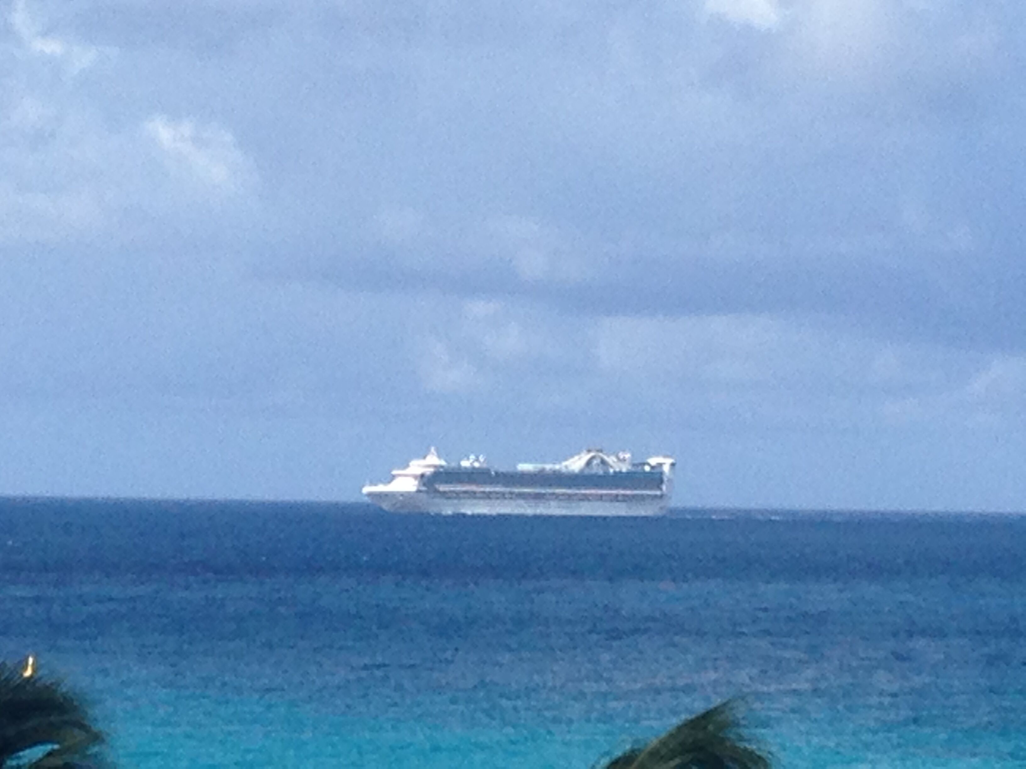 Watch the cruise ships from your patio
