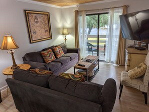 Smart TV, DVD player, ping pong, books