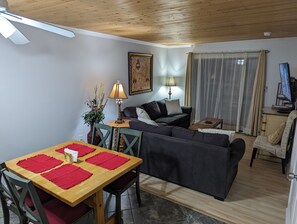 Smart TV, DVD player, ping pong, books