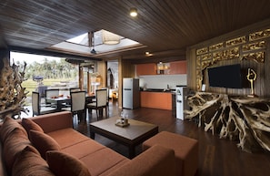 Signature Villa, 2 Bedrooms, Private Pool (Three Angles Private Villa) | Living room | TV - Green Field Resort (Ubud)