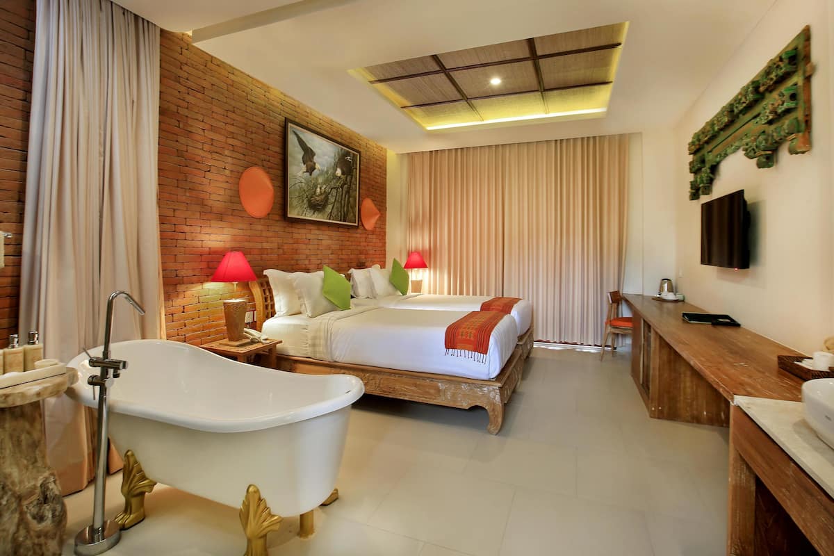 Deluxe Room, Pool View | Premium bedding, in-room safe, free WiFi, bed sheets