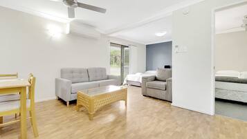 Standard Apartment, 1 Queen Bed with Sofa bed | Living area | Flat-screen TV, DVD player