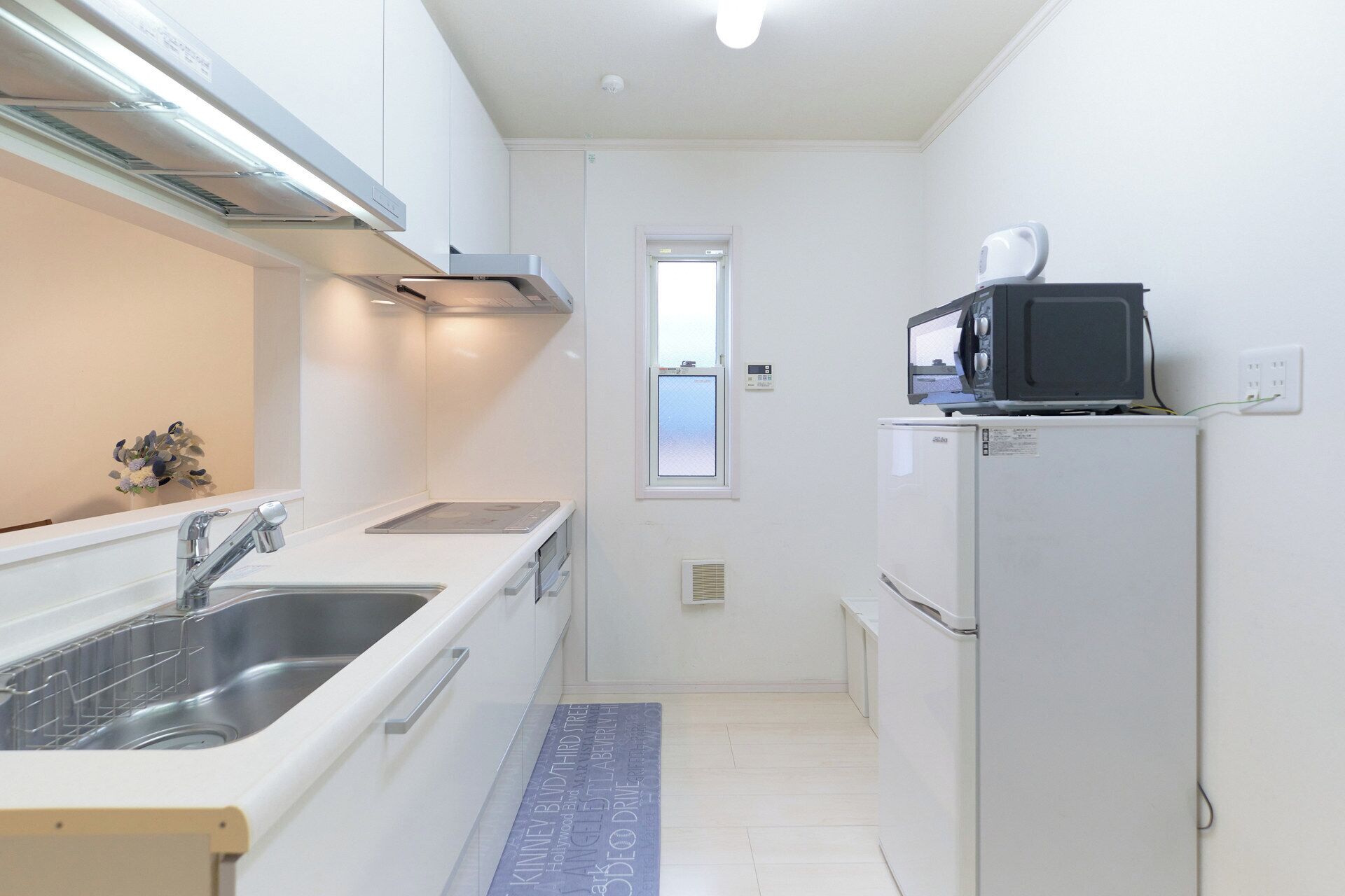 Apartment with Loft I | Private kitchen | Full-size fridge, microwave, stovetop, electric kettle