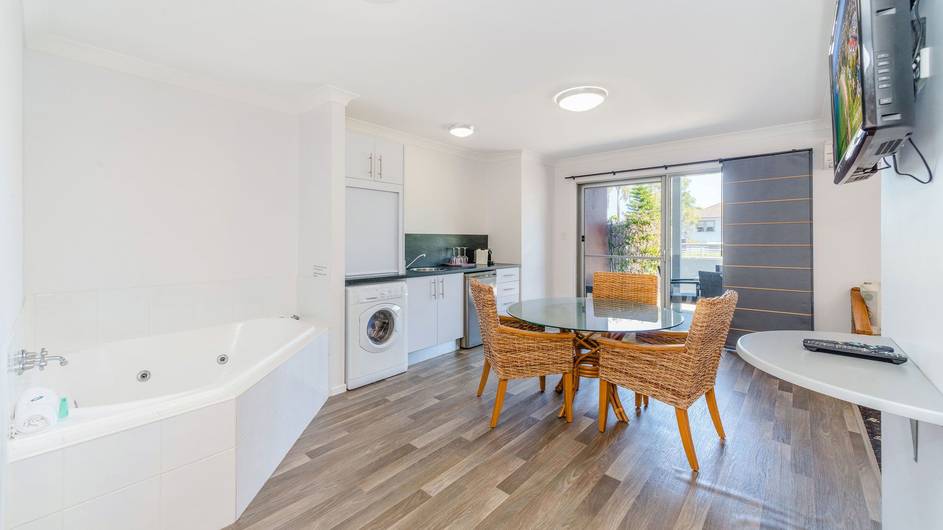Double Room, Courtyard View | Living area | 100-cm flat-screen TV with digital channels, TV