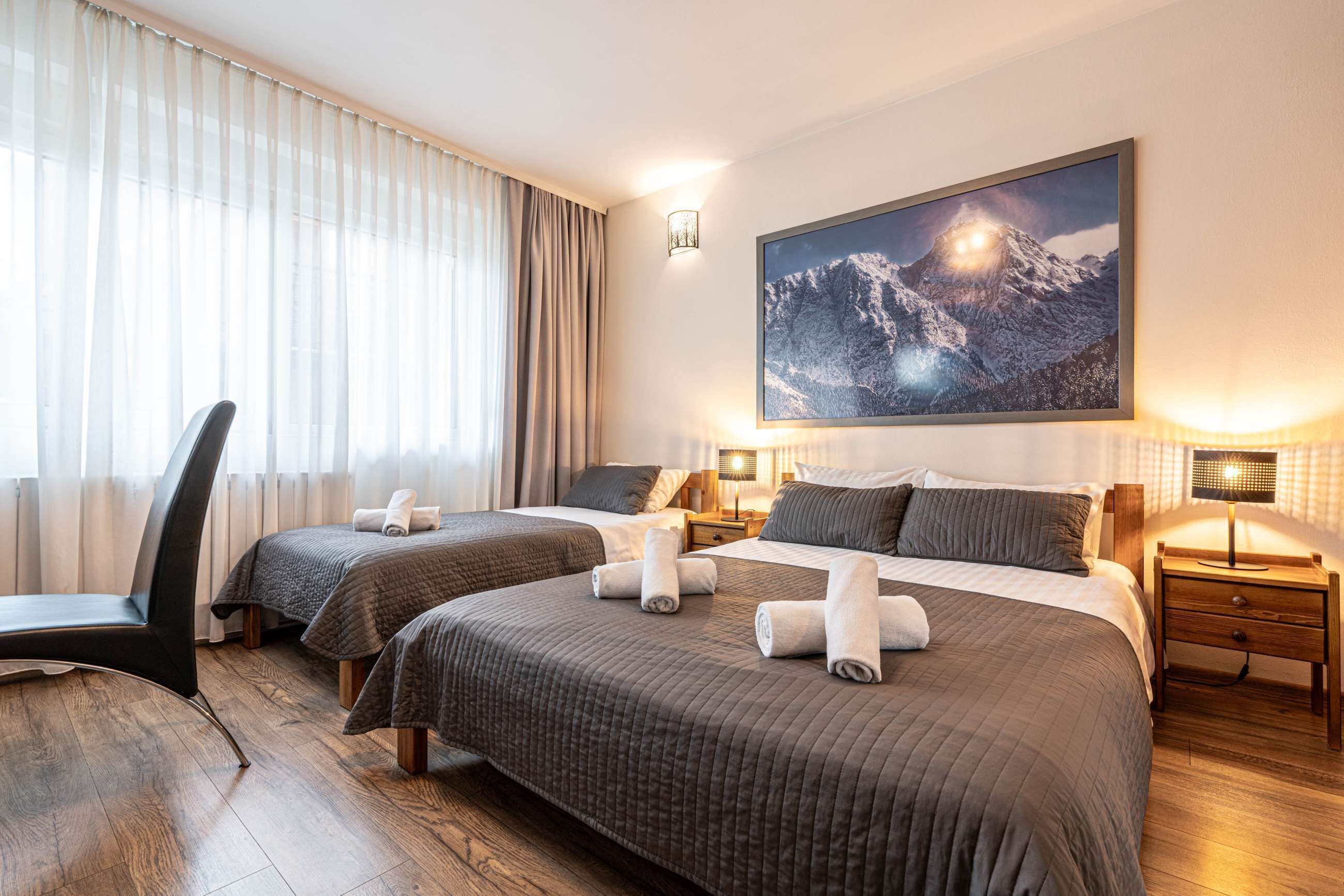 Blackout curtains, free cots/infant beds, travel cot, free WiFi