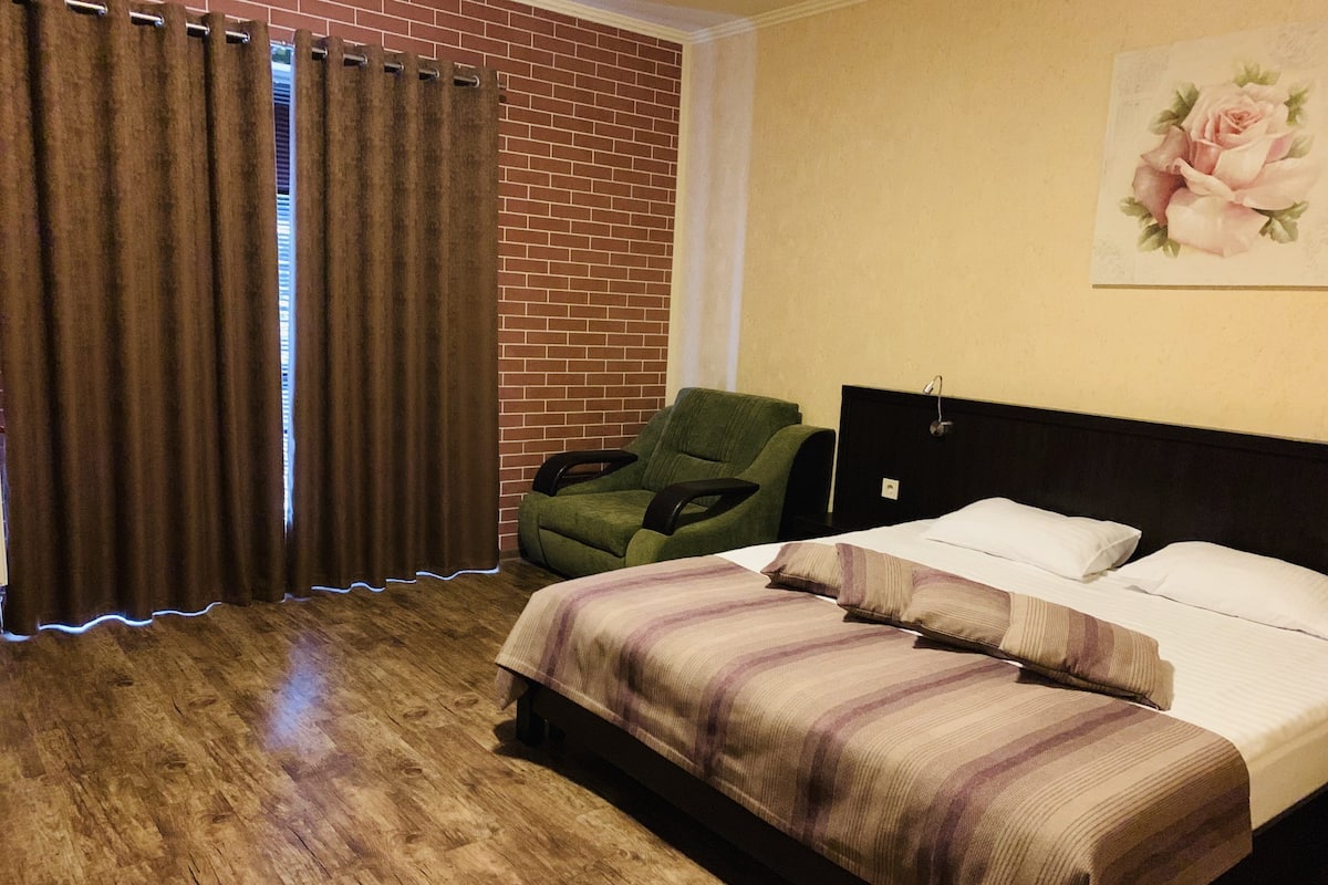 1 bedroom, desk, laptop workspace, iron/ironing board