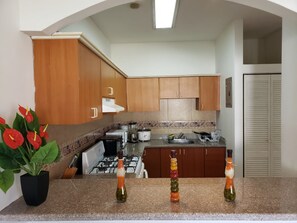 Apartemen Standar, 2 kamar tidur, Bebas Asap Rokok | Dapur pribadi | Lemari es besar, microwave, oven, dan kompor