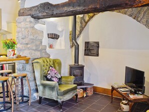 TV, fireplace - 2 bedroom accommodation in St George, near Abergele (St George, near Abergele)
