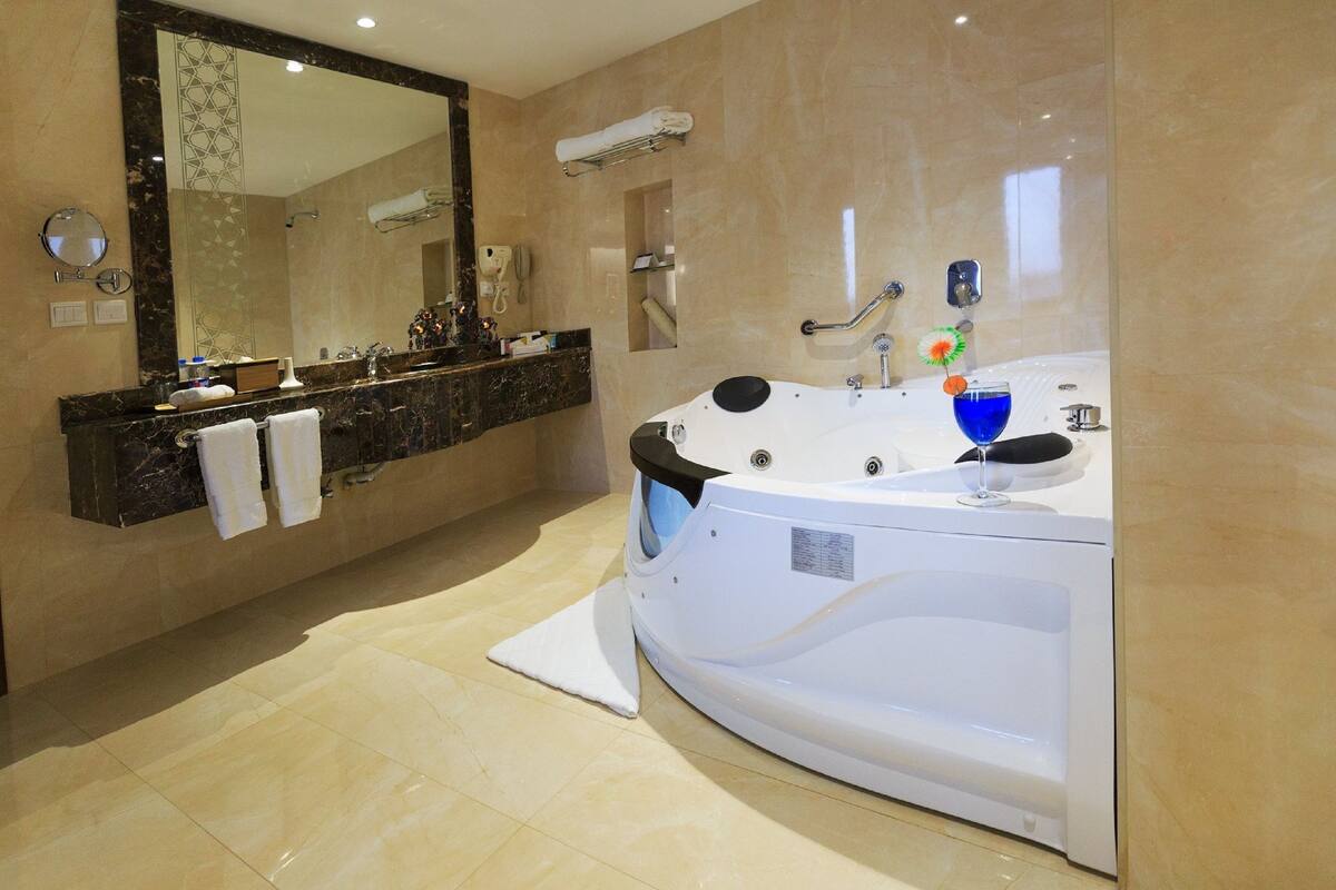 free toiletries, hair dryer, bathrobes, slippers