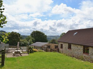 Terrace/patio - Little Shelvin Farm Cottage (Luppitt, near Honiton)