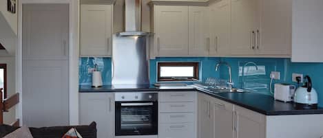 Fridge, microwave, dishwasher