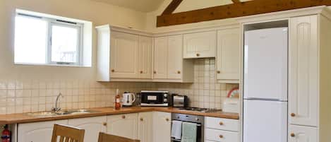 Fridge, microwave, dishwasher, high chair