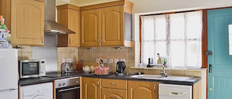 Dishwasher, highchair, cookware/dishes/utensils