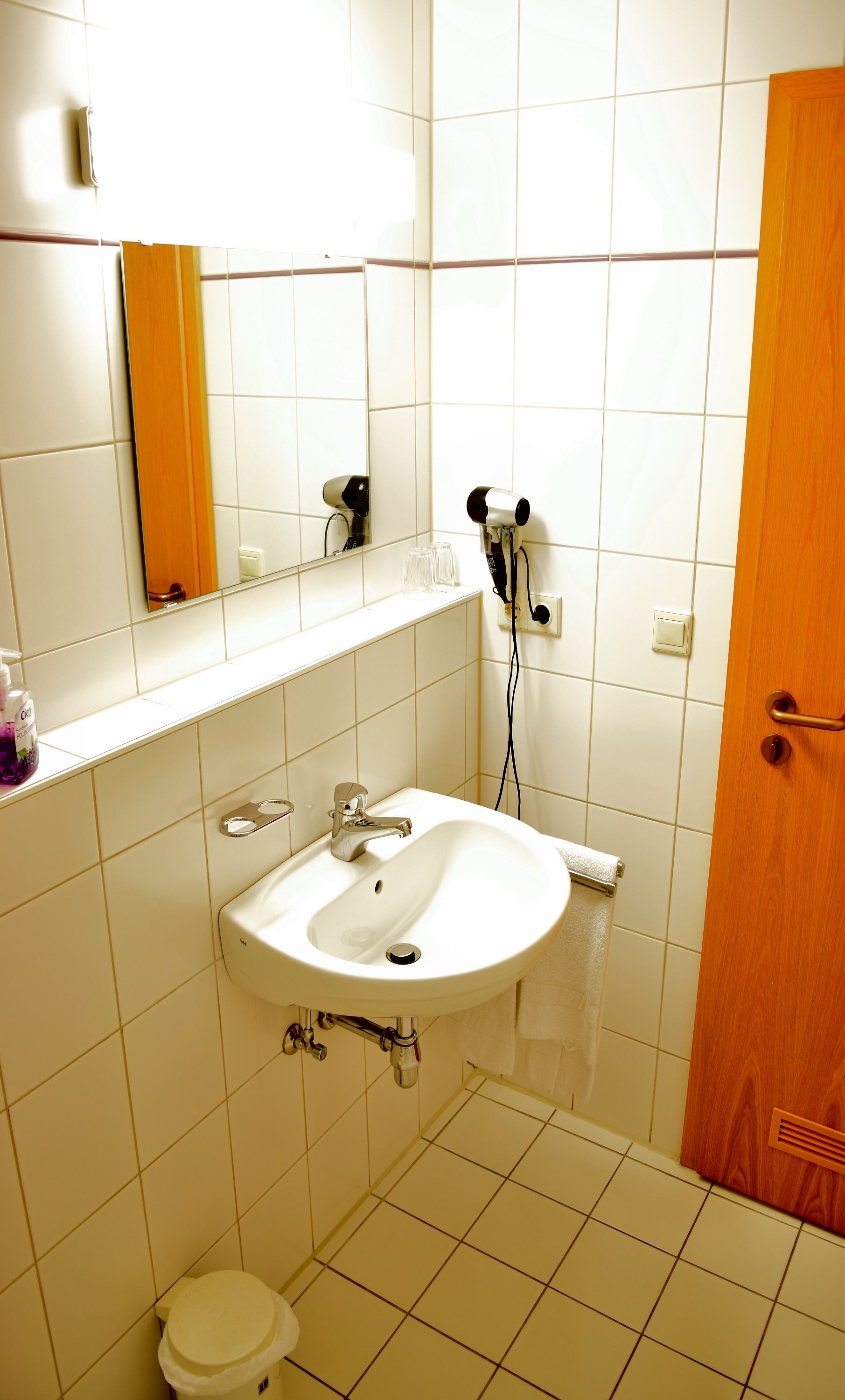 free toiletries, hair dryer, towels