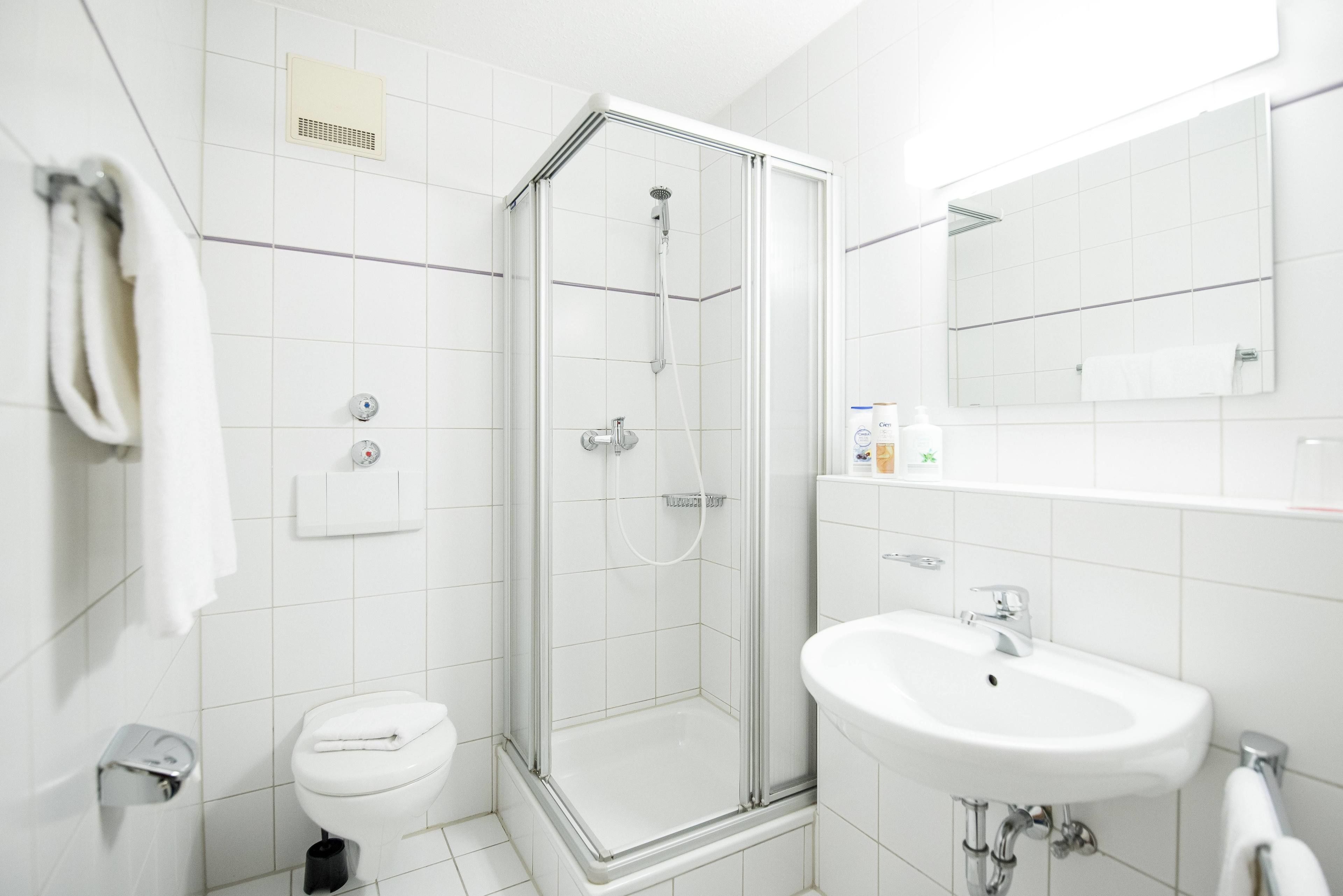 free toiletries, hair dryer, towels