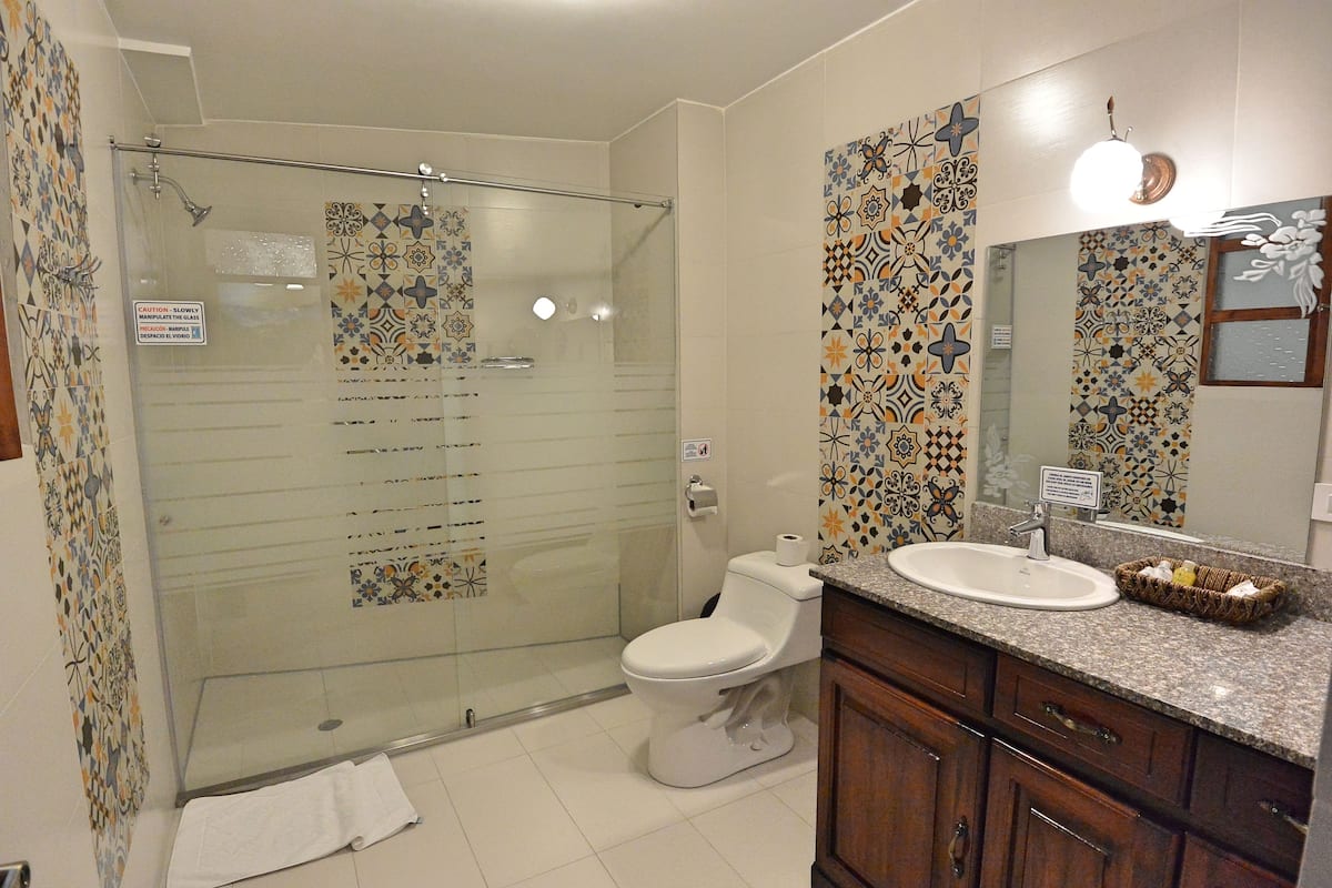 standard double or twin room, non smoking | bathroom | rainfall showerhead, free toiletries, hair dryer, heated floors