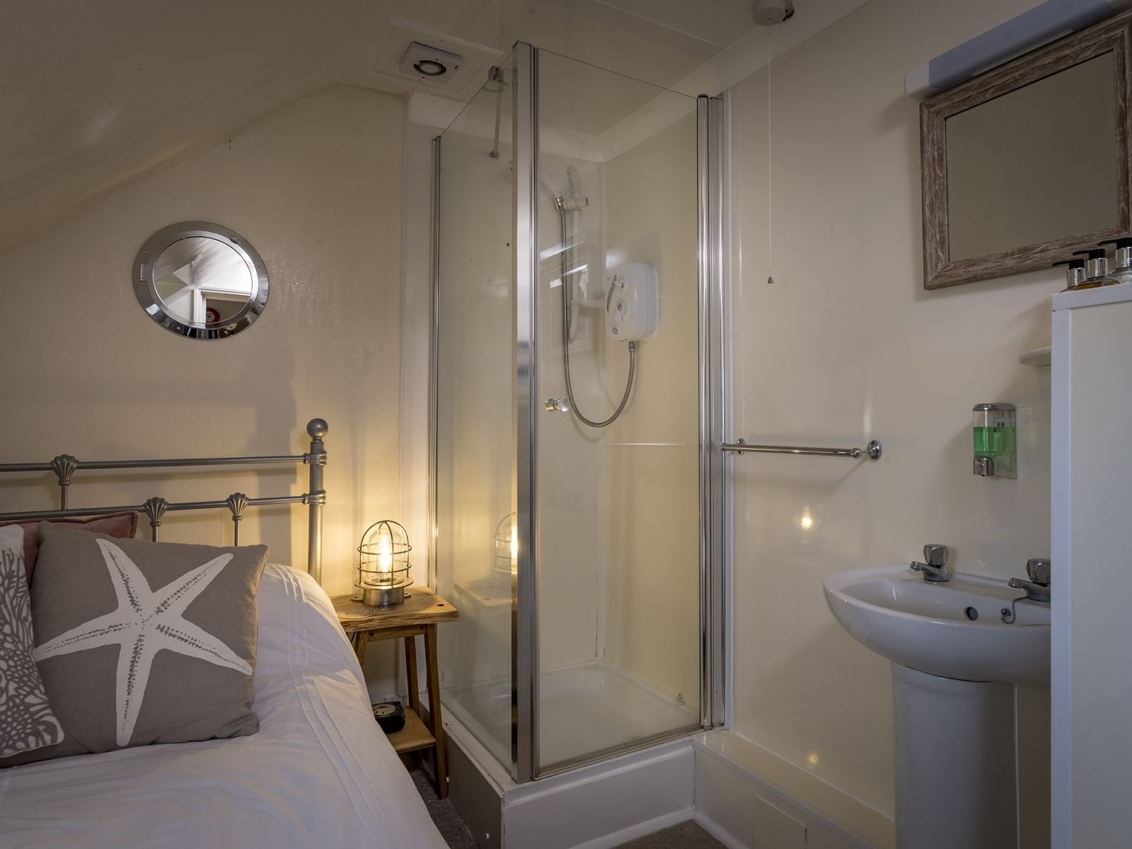 shower, free toiletries, hair dryer, bathrobes