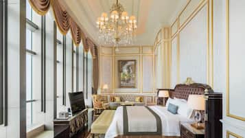 Suíte presidencial, 1 quarto, vista para o oceano | 1 quarto, lençóis italianos Frette, roupas de cama premium