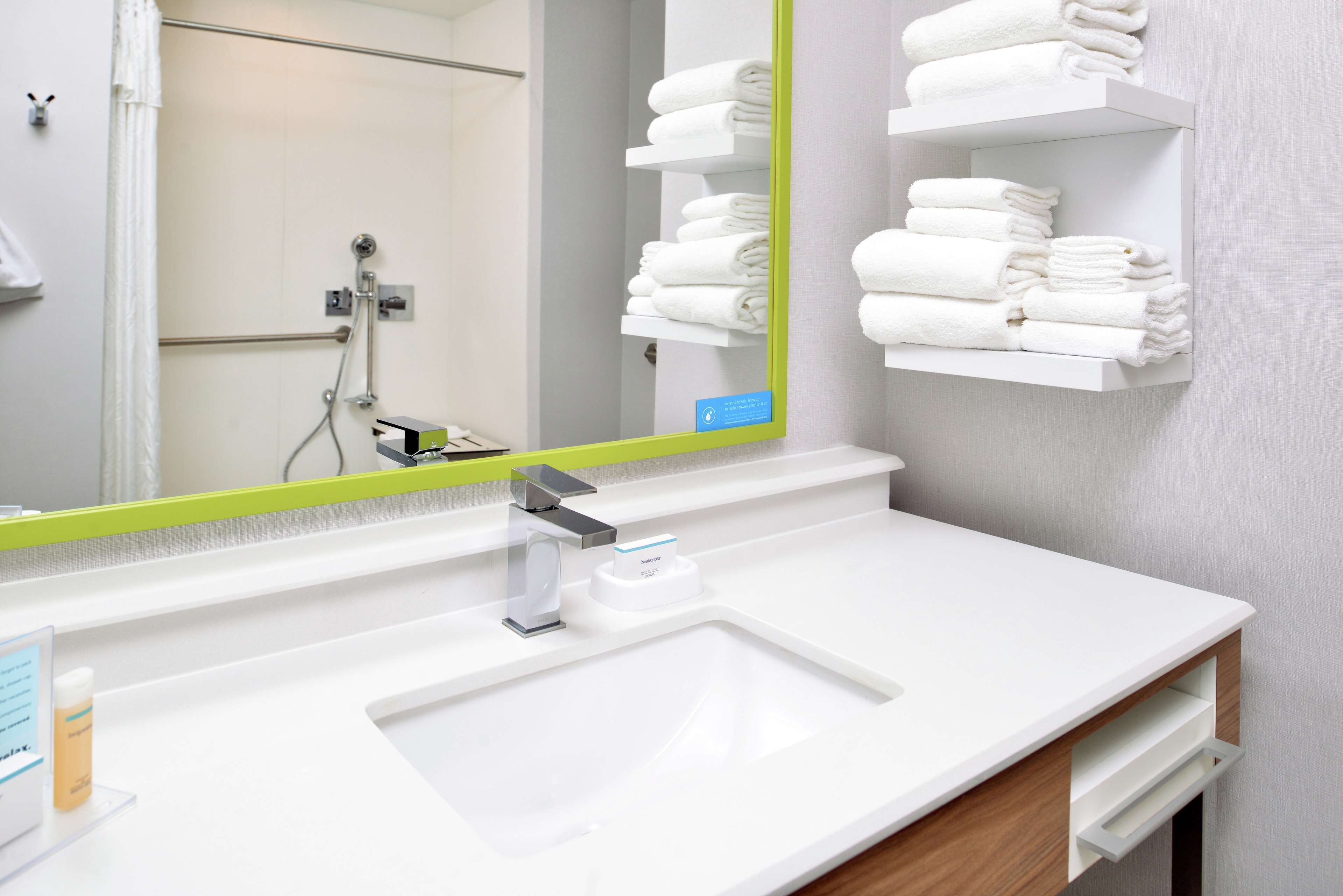 room, 1 king bed, accessible (roll-in shower, mobility & hearing) | bathroom shower