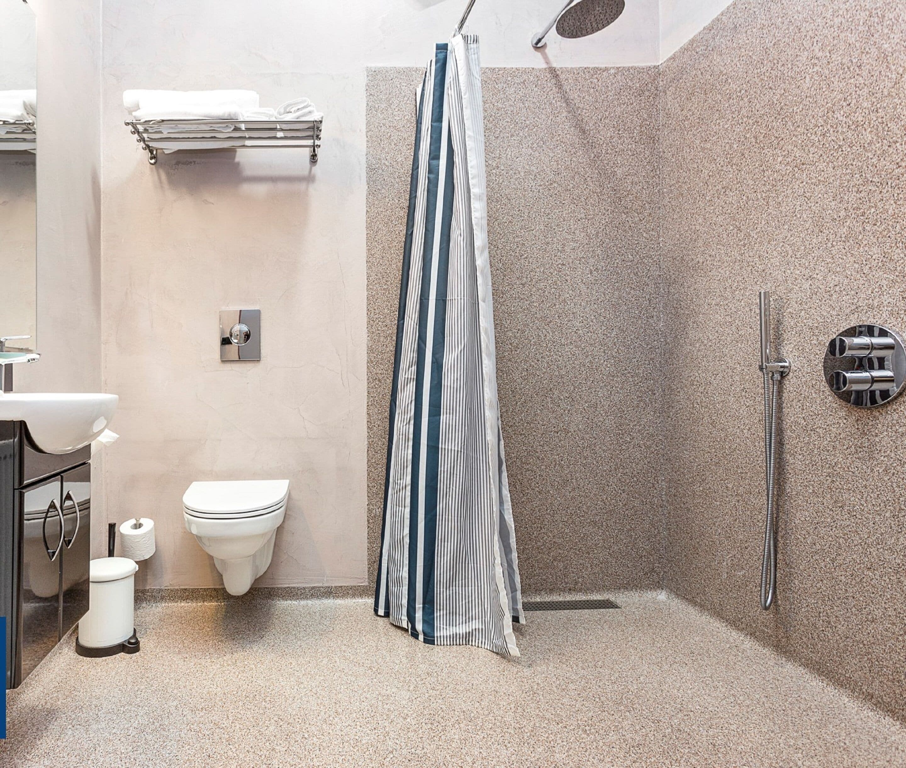 shower, rainfall showerhead, free toiletries, hair dryer