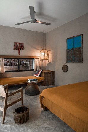 1 makuuhuone, ylelliset vuodevaatteet, minibaari